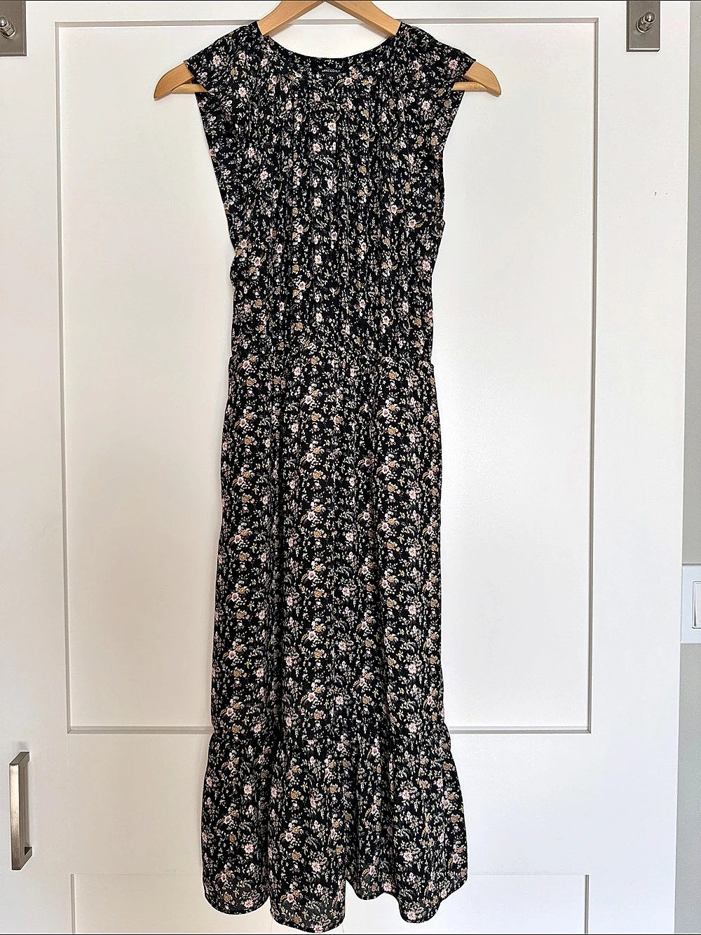 J. Crew Black Floral Dress in Black & Pink | Size XS | Like New